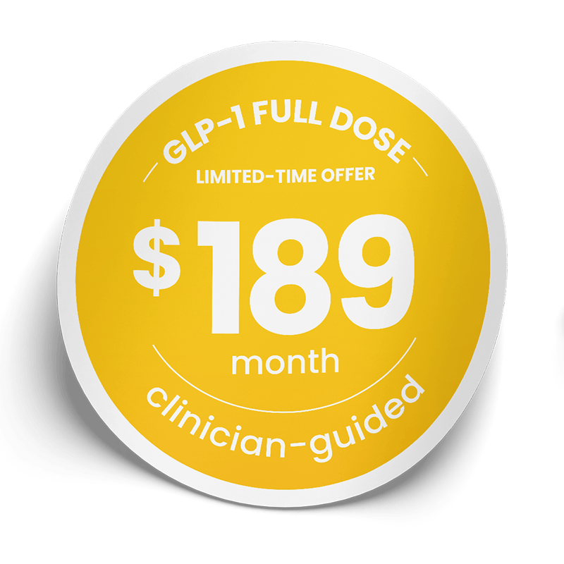 Limited-time pricing sticker for GLP-1 treatment