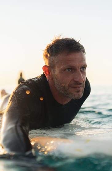 Man surfing, representing always being ready