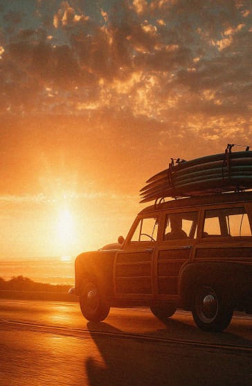 Truck with surfboards, representing energy and vitality