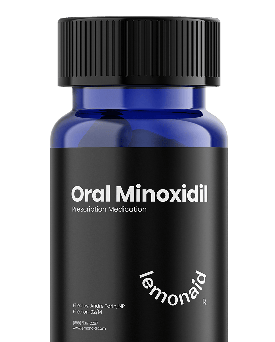 Oral Minoxidil prescription bottle